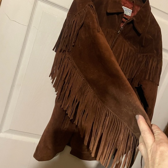 United Colors Of Benetton Jackets & Blazers - United Colours of Benetton “Save the Planet” vintage suede fringe jacket